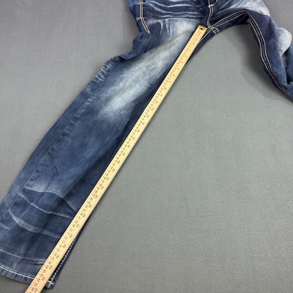 Affliction Blake Black Premium Mens Jeans 32 Dark Wash Embroidered Strt Leg Y2K - Picture 5 of 13